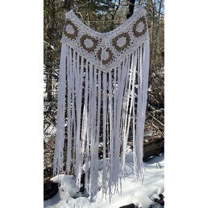 Gypsy Rose Handmade Macramae Crochet Skirt Festival Womens Large Fringe Boho